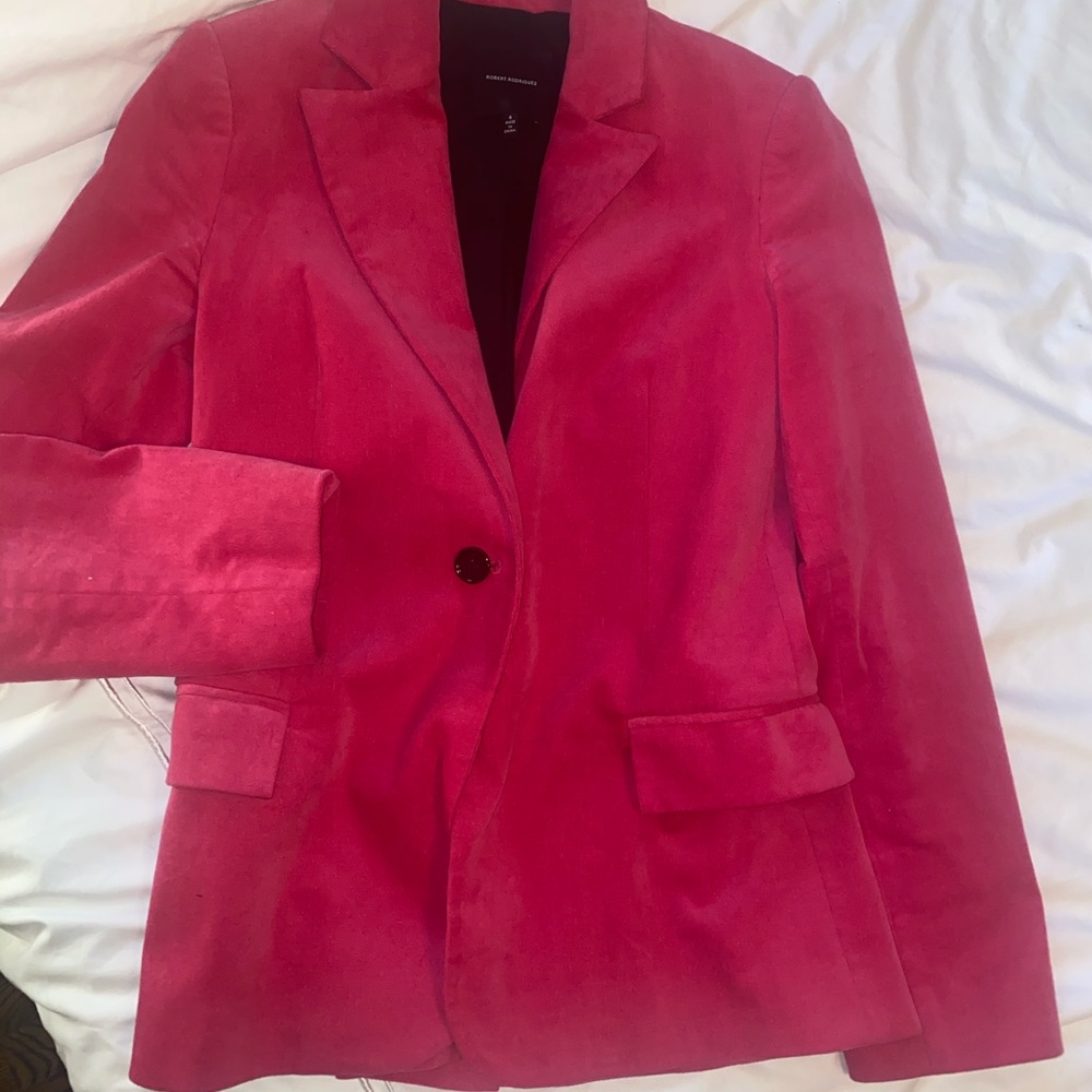 Pink velvet Robert Rodriguez blazer